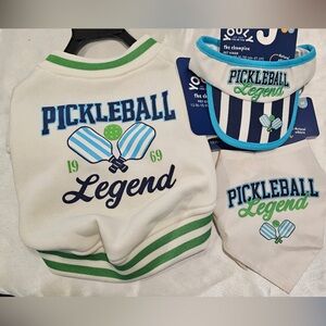 Youly the Champion 3pc Pickleball Legend Dog Sweatshirt, Hat, Bandana